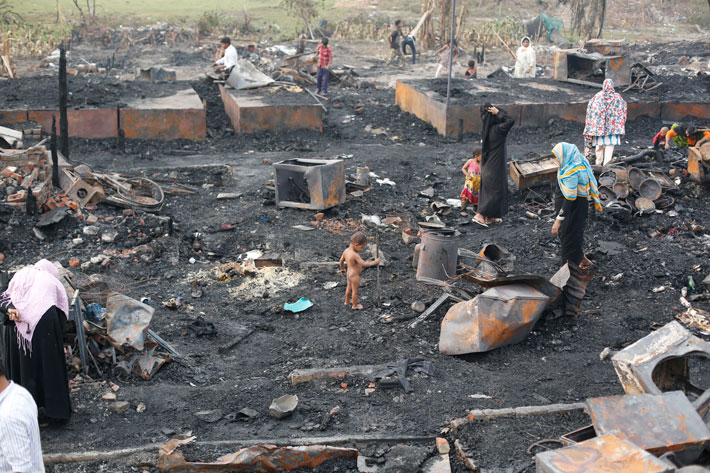 rohingya muslims fire
